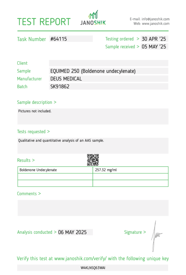 EQUIMED 250 Test Report
