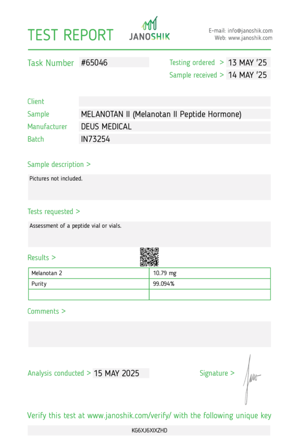 Melanotan 2 _Test Report #65046
