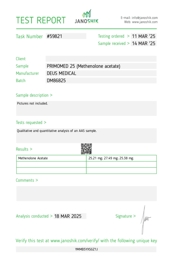 PRIMOMED Test Report