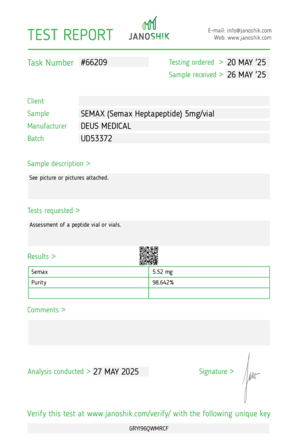 Semax_Test Report #66209