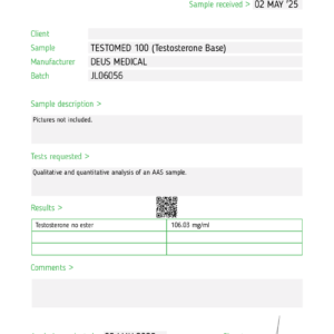 TESTOMED 100 Test Report