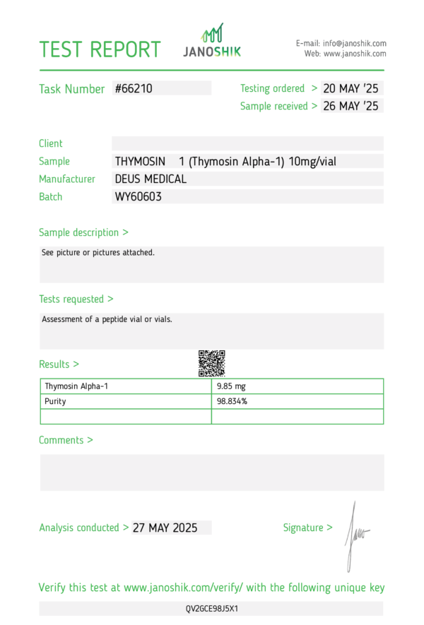 Thymosin A1_Test Report #66210