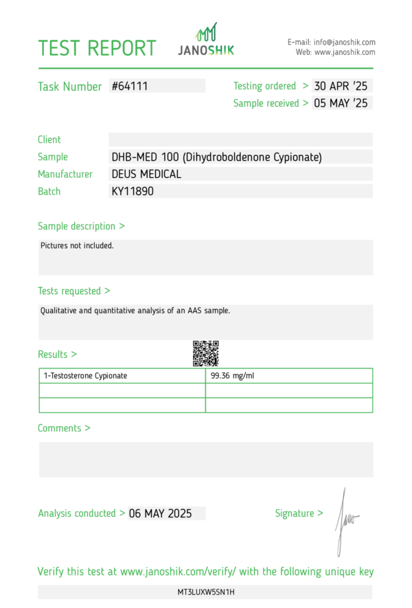 DHB MED 100 Test Report
