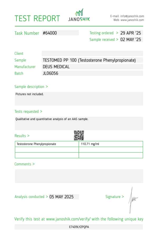 TESTOMED PP 100_Test Report #64000