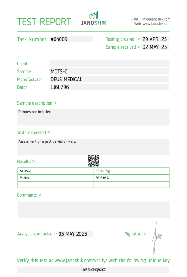 MOTS-C Test Report